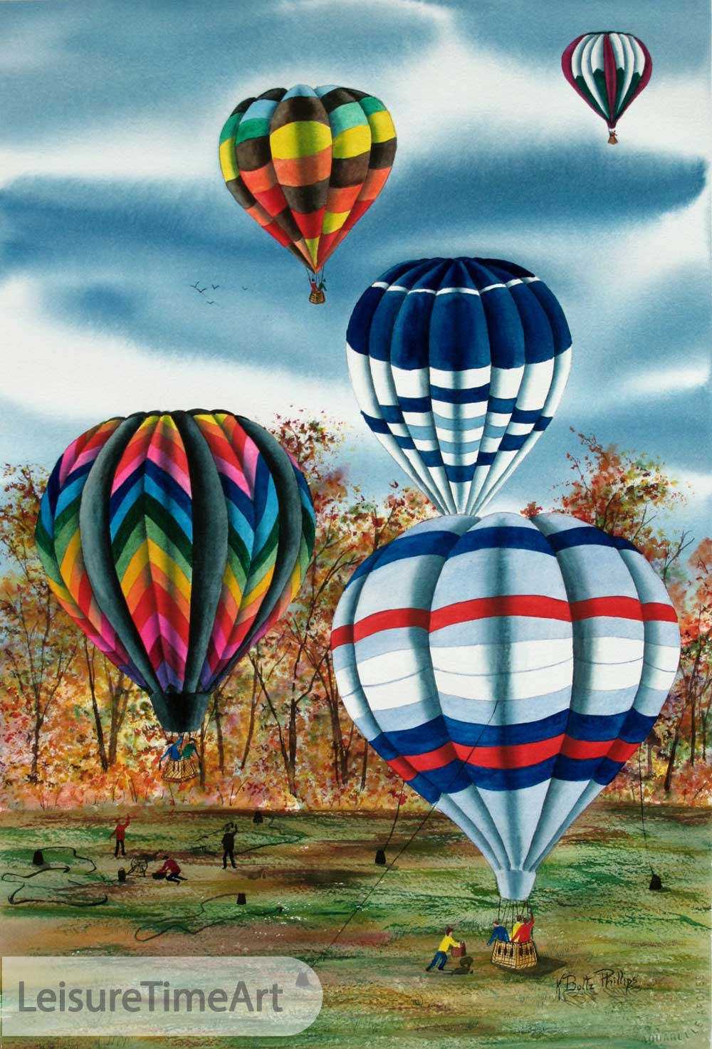 Hot air Balloons Original Watercolor