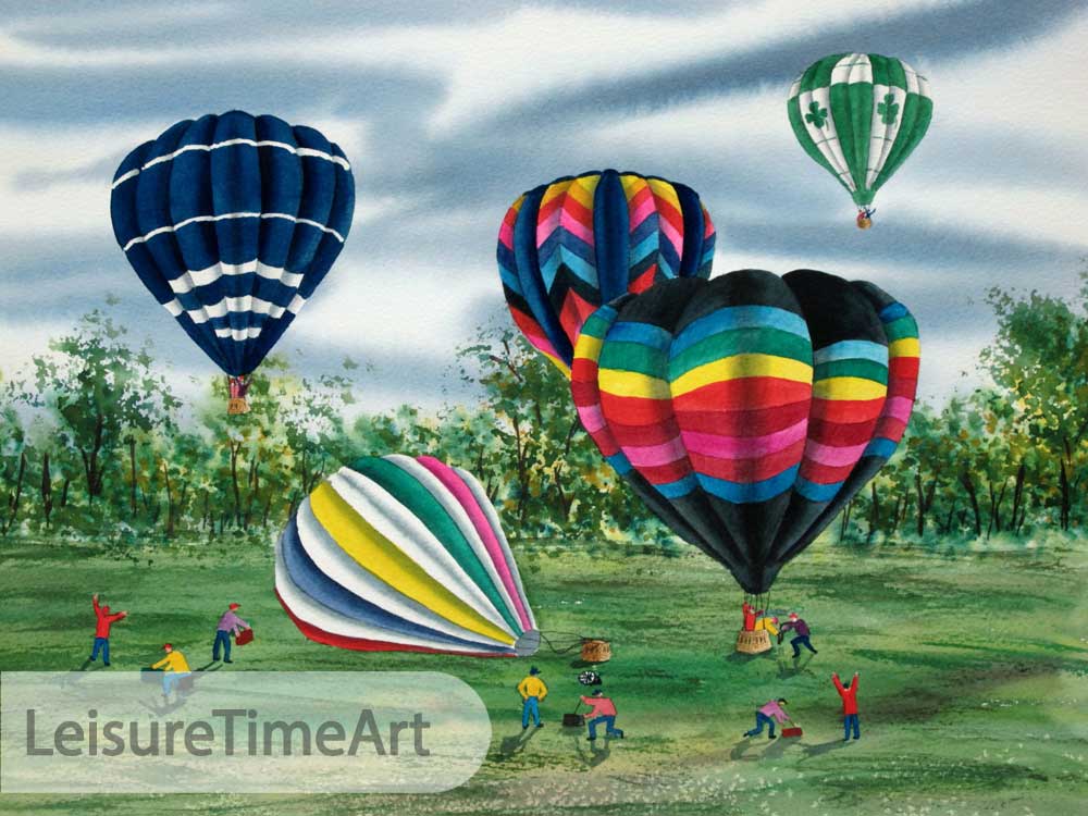 Hot air Balloons Original Watercolor