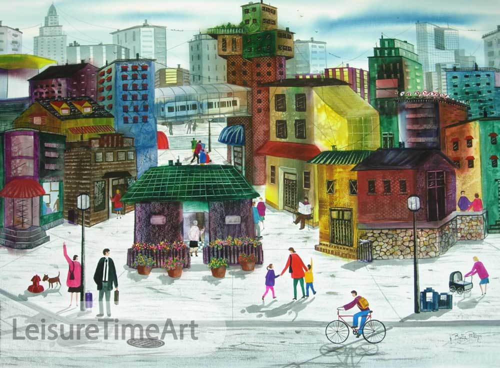 Street Scene Original Watercolor